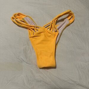 Bright Yellow Strappy Bikini Bottom